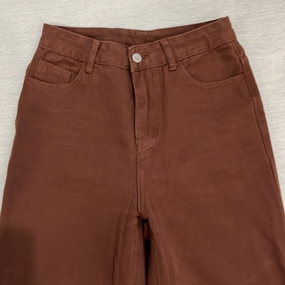 NWOT SHEIN High Waist, Wide Leg, Loose Fitting, brown, Jeans, size S - Picture 7 of 15